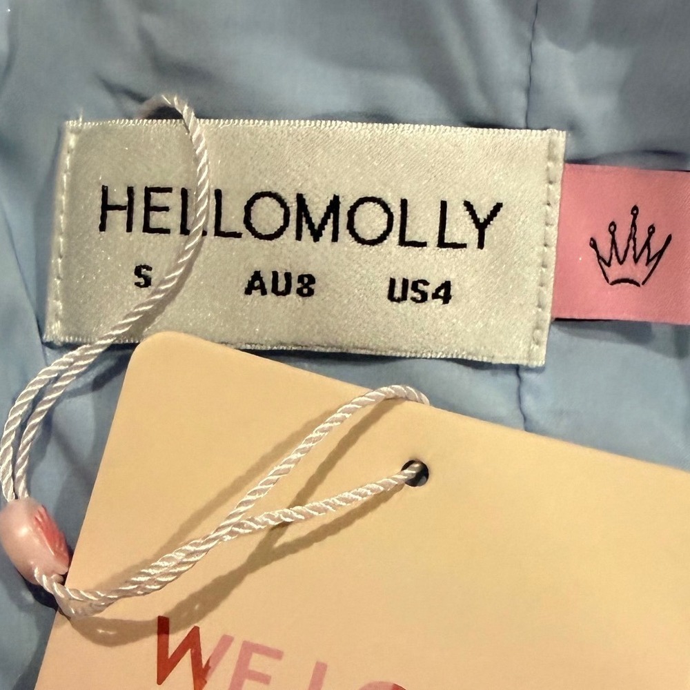 Hello Molly Party at the Disco Halter Mini Dress Blue Small Y2K Fairy Coquette - Picture 9 of 11